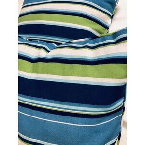 Topanga Multistripe Throw Pillow Striped Decorative Cushions Blue Green NEW